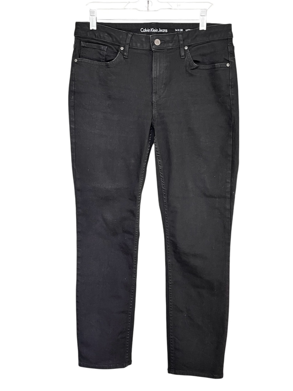 Calvin Klein Jeans Black Ultimate Skinny Stretch Jeans Size 14 x 30